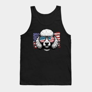 Poodle Patriotic Sunglasses American Flag 4th of July Tank Top